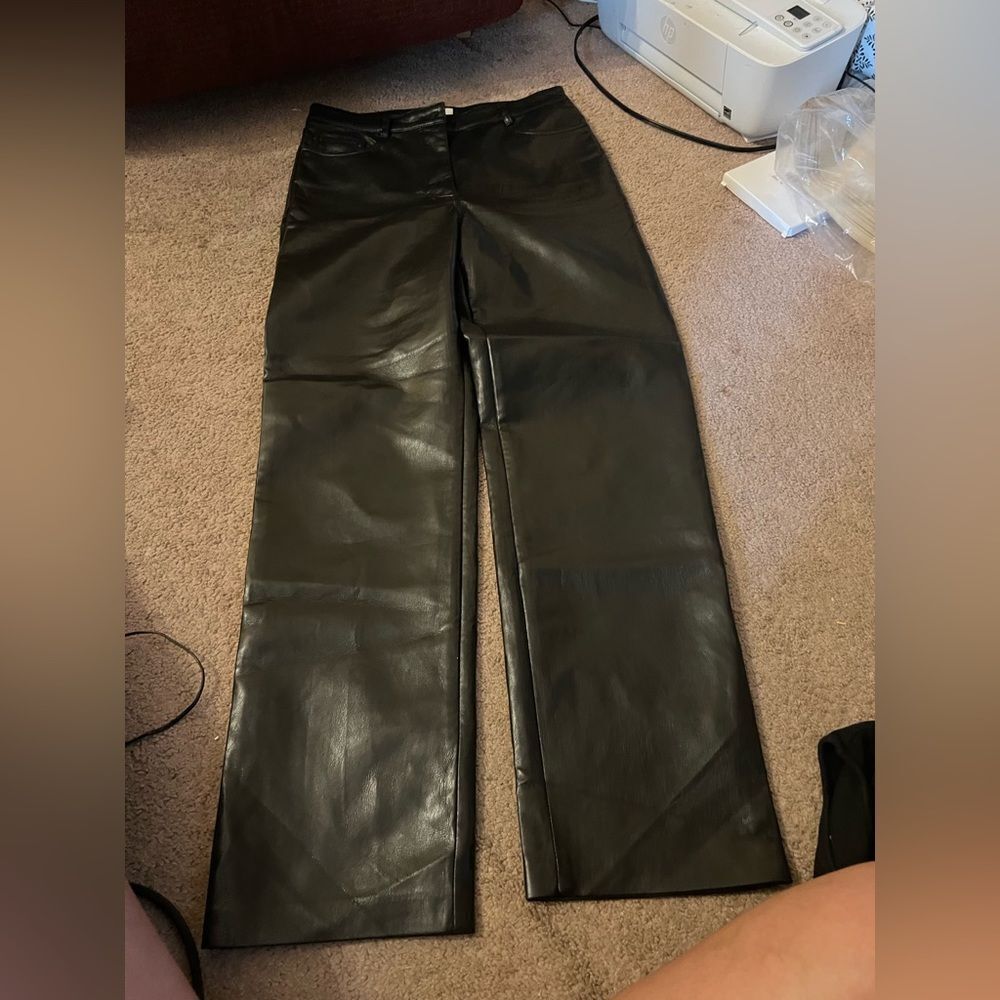 Wilfred melina high rise straight vegan leather pants 6 - Picture 5 of 11
